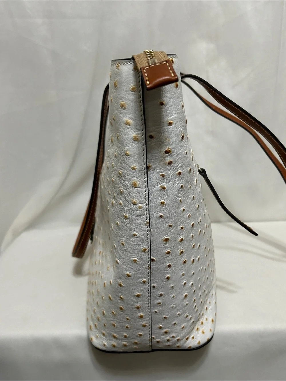 Dooney & Bourke Ostrich Tote In Bone